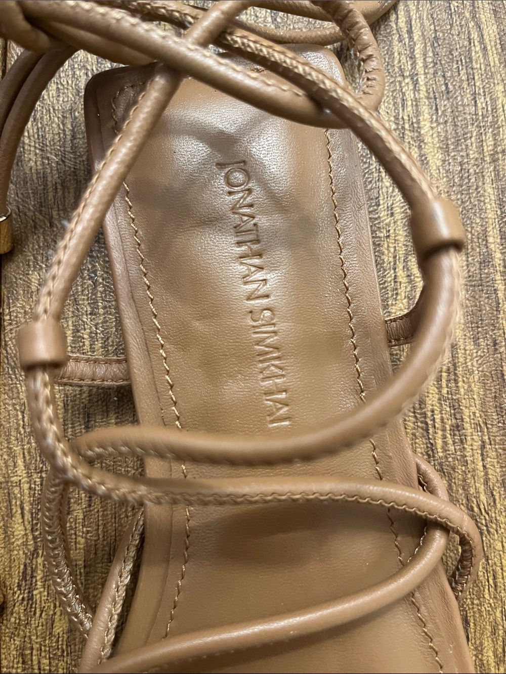 Jonathan Simkhai Women’s Lace-Up Gladiator Square Toe Sandals - Tan - Picture 2 of 4